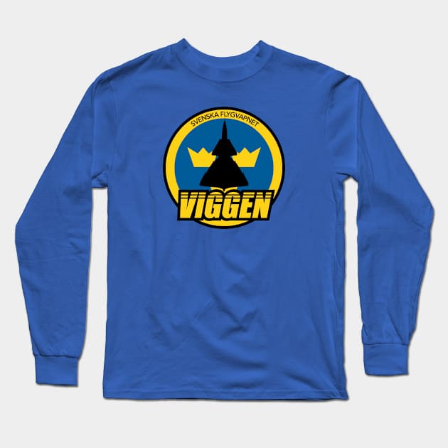 Svenska Flygvapnet Viggen Long Sleeve T-Shirt by TCP